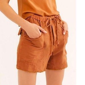 FREE PEOPLE Tomboy Linen Shorts Drawstring SIZE MEDIUM